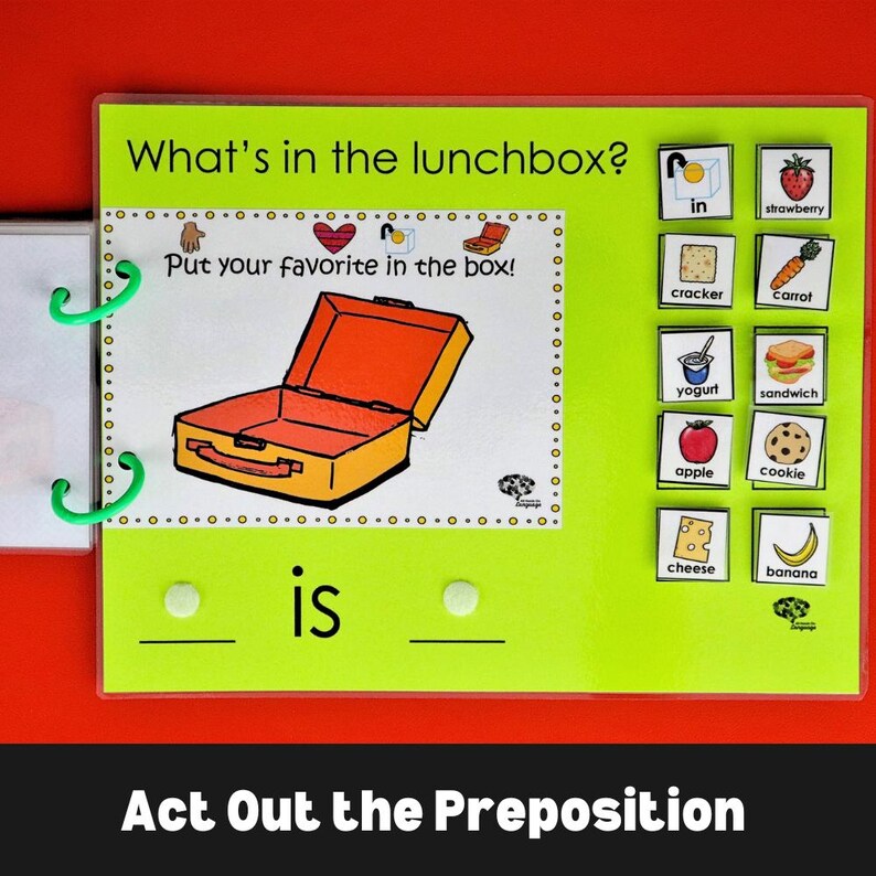 Lunch Interactive Book: Preposition 'IN' Sentence Building, Speech ...