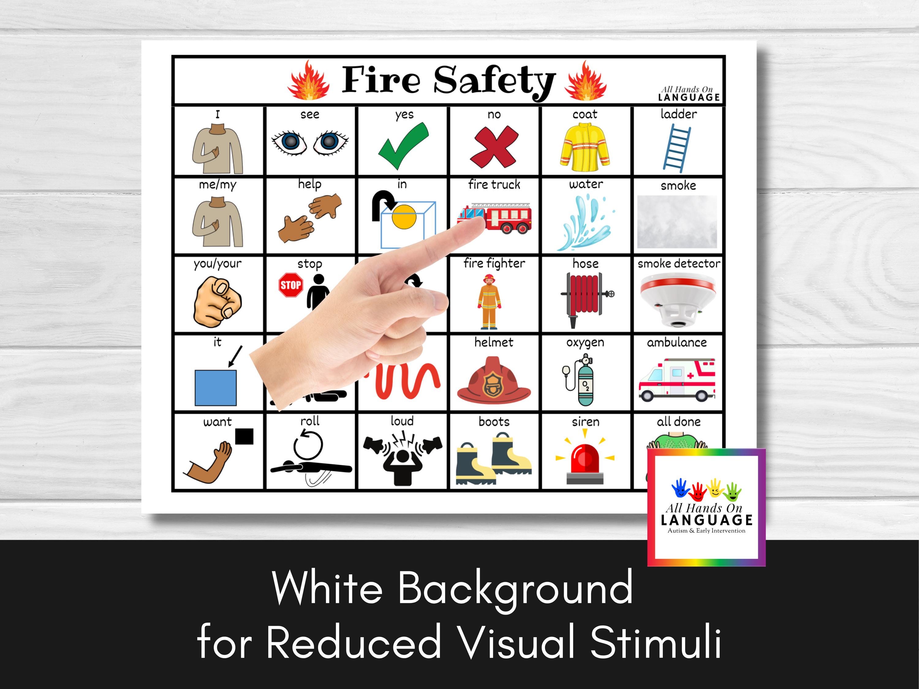Communication Fireboard Fire Safety Communication Board: AAC, Non Verbal Teaching (PDF ...