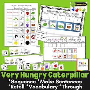 The Very Hungry Caterpillar Story Companion: Sequencing & Retell Activities (PDF Printable)