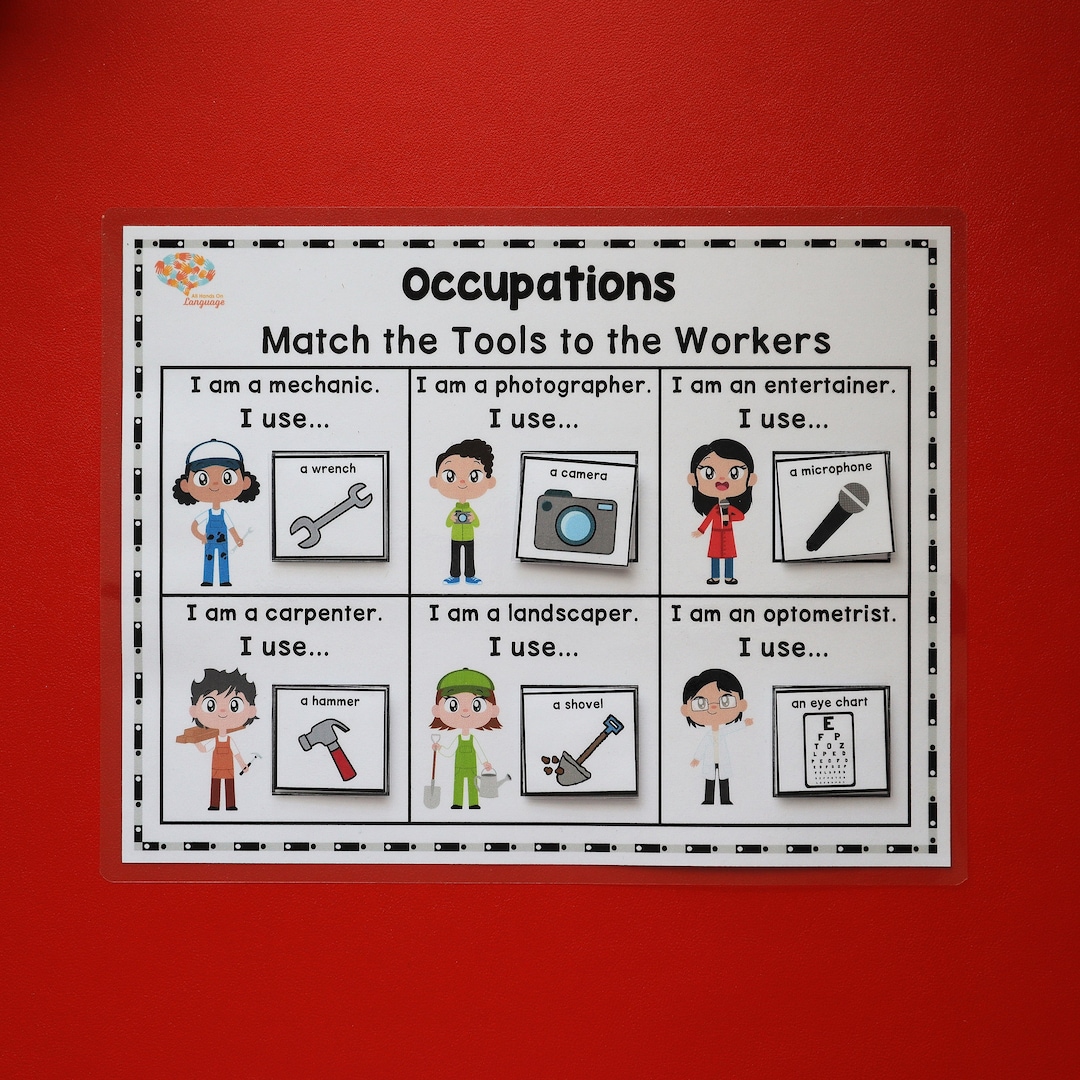 Community Workers and Tools Matching Activity, Match the Tool to the ...