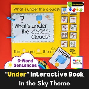 Things That Fly Interactive Book: Preposition "UNDER", Plurals, Sentence Building (PDF Printable)