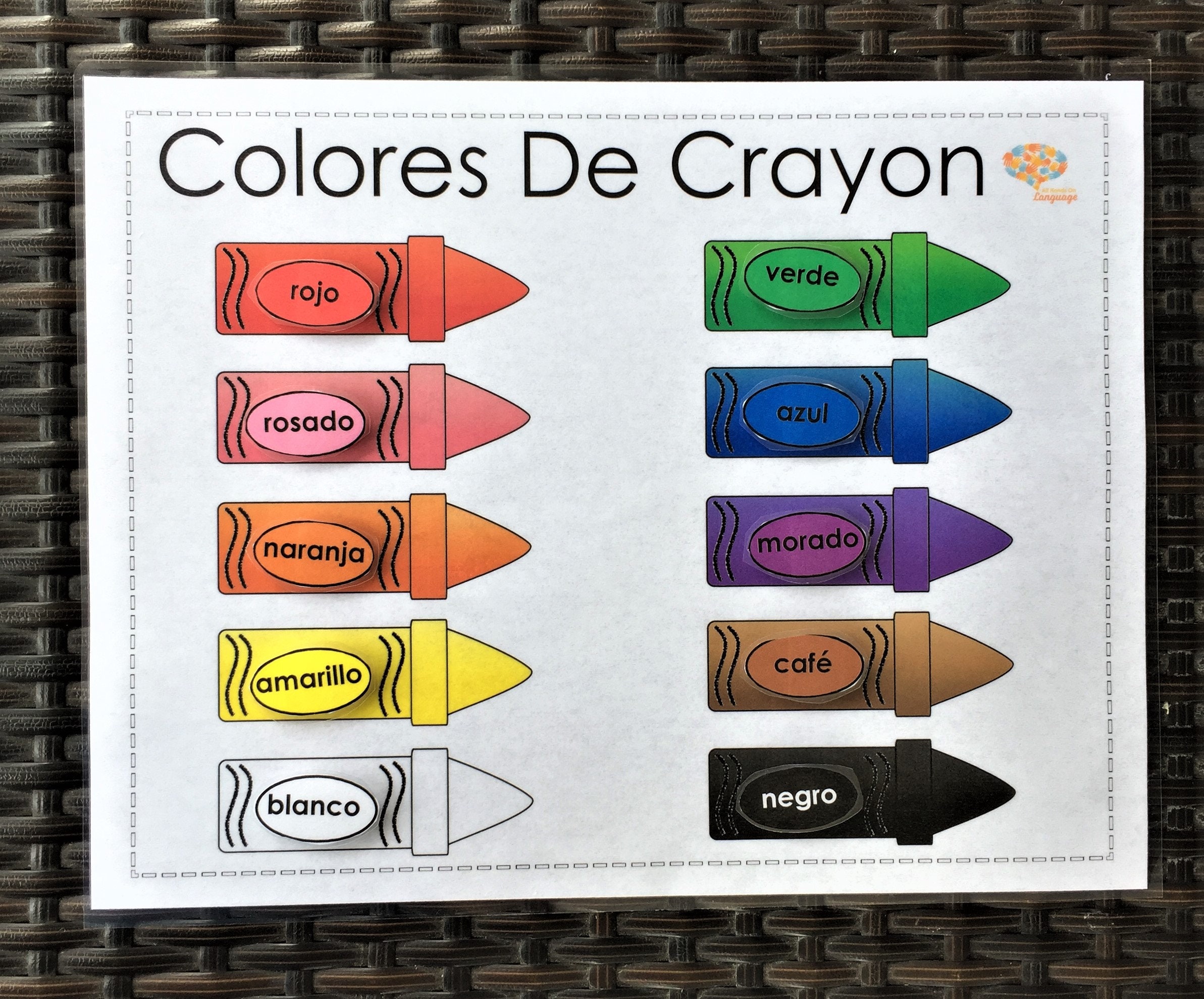 Spanish Language Crayon Colors Match 10 Activity Match the | Etsy - How Do You Say Crayon In Spanish