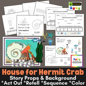 Hermit Crab Story Companion: Sequencing, Retelling & Coloring Book (PDF Printable)