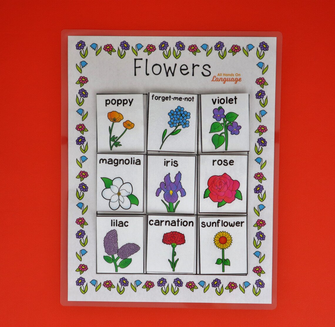 DIGITAL Flower Vocabulary Match Activity 9 Labeled Flowers Etsy