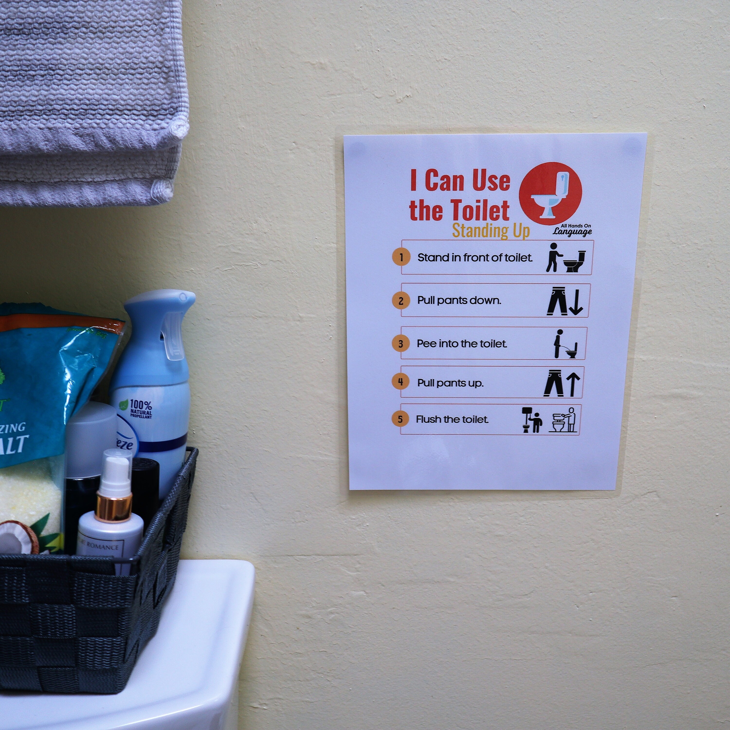 Toileting Sequence Chart I Can Use the Toilet Standing Up Etsy