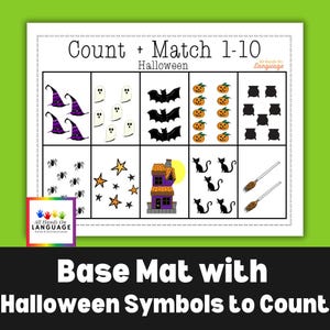 Halloween Zahlen 1-10 Zähle und Zähle Interaktive Aktivität, Autismus und Vorschule, PDF zum Ausdrucken Bild 2