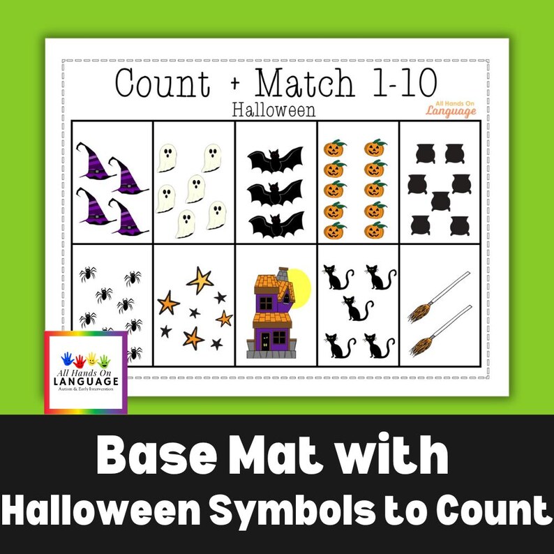 Halloween Zahlen 1-10 Zähle und Zähle Interaktive Aktivität, Autismus und Vorschule, PDF zum Ausdrucken Bild 2