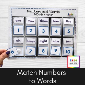 Numbers 1-10 Matching Game: Numerals and Words (PDF Printable, 2 ...