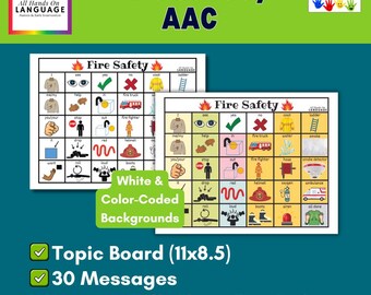 Fire Safety Communication Board: AAC, Non Verbal Teaching (PDF Printable)