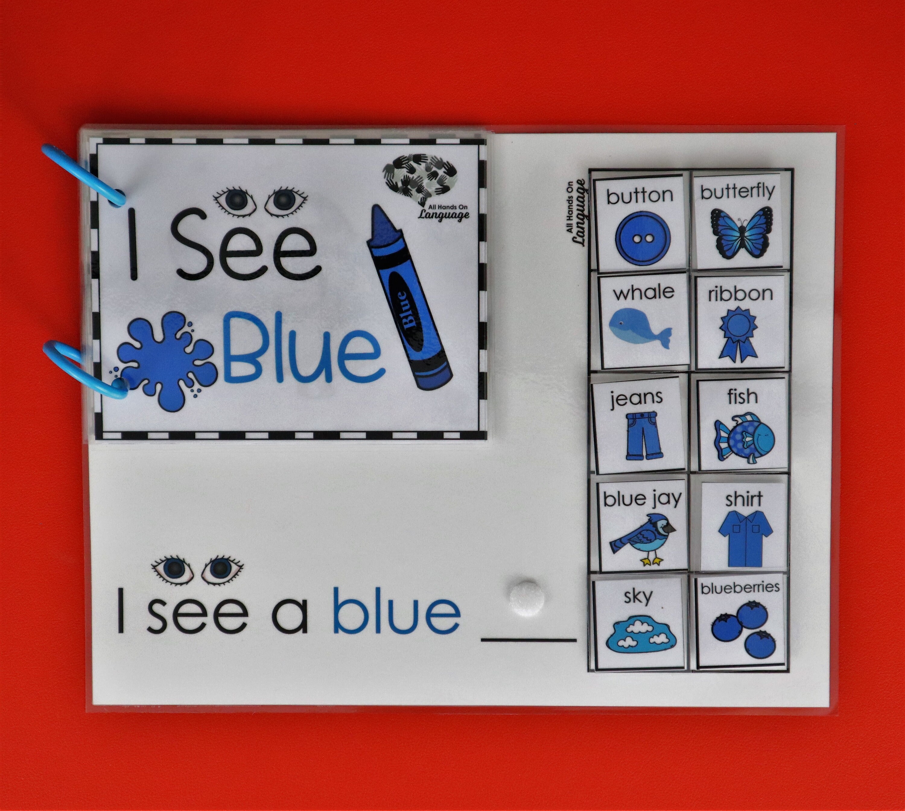 I See BLUE Interactive Book and Sentence Formulation Activity Etsy