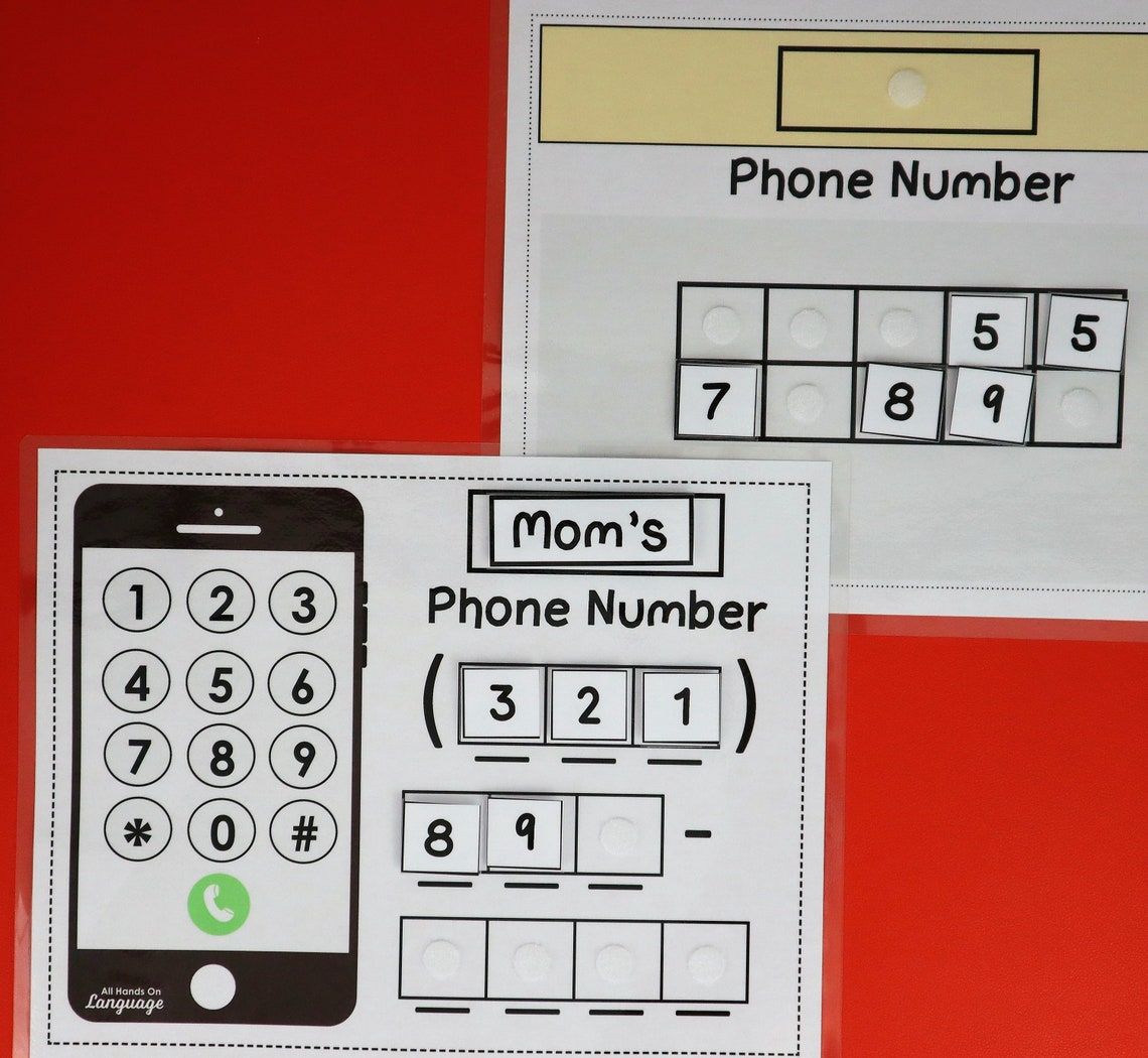 Phone Number Practice Board CUSTOMIZABLE Names Phone Etsy