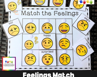 Emoji Feelings Match Activity: Autism & Preschool Learning (PDF Printable)