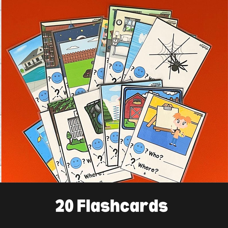 Character & Setting Flashcards: Who and Where Questions With Answer ...
