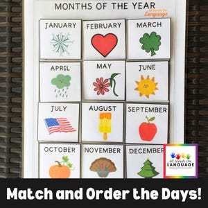 Months of the Year Matching Activity: Preschool Printable (PDF) - Etsy