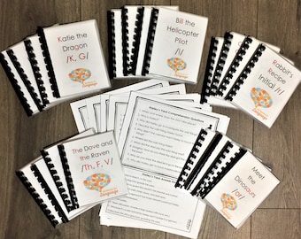 BUNDLE Of Articulation Stories- 24 Books Plus 240 Comprehension Questions, 30 Targeted Speech Sounds, PDF Printable