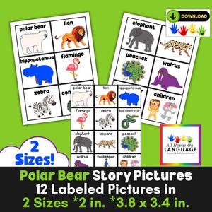 Polar Bear, Polar Bear Adapt YOUR Book Story Picture Set in 2 Sizes, Match to the Story, Joint Attention, Autism Learning, Printable PDF
