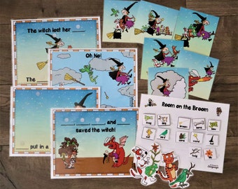 Room on the Broom Story Companion Set for Sequencing, Comprehension, Sentence Formulation Plus Coloring Book! Speech, Autism PDF Printable