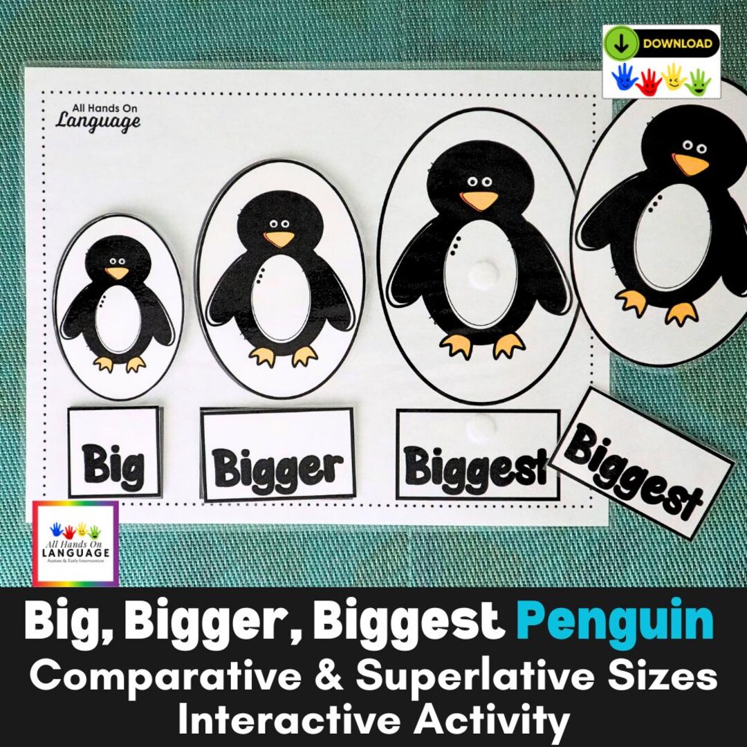 Penguin Size Ordering Activity: Big, Bigger, Biggest (PDF