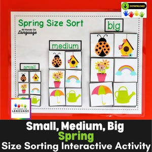 Spring Size Sorting Activity: Preschool Printable (PDF)