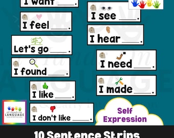 Autism Speech Therapy: Basic Sentence Strips (PDF Printable)