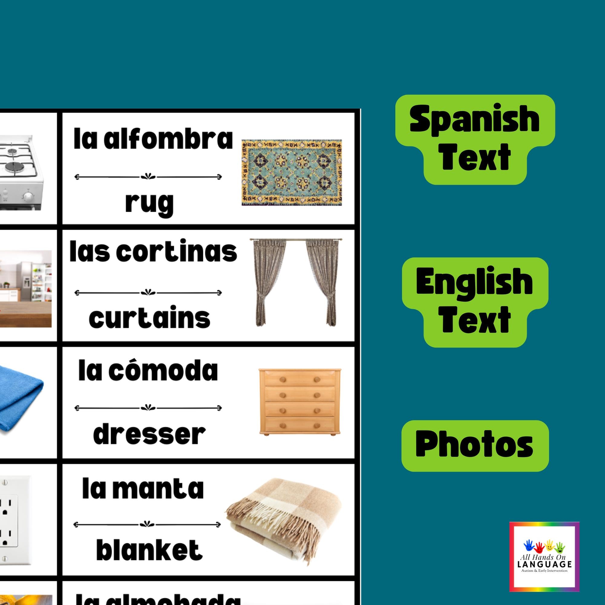 Bilingual Spanish/english Home Labels: Photos & Text of 42 Household ...
