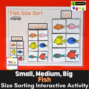 Fish Size Sorting Activity: Preschool Printable (PDF)