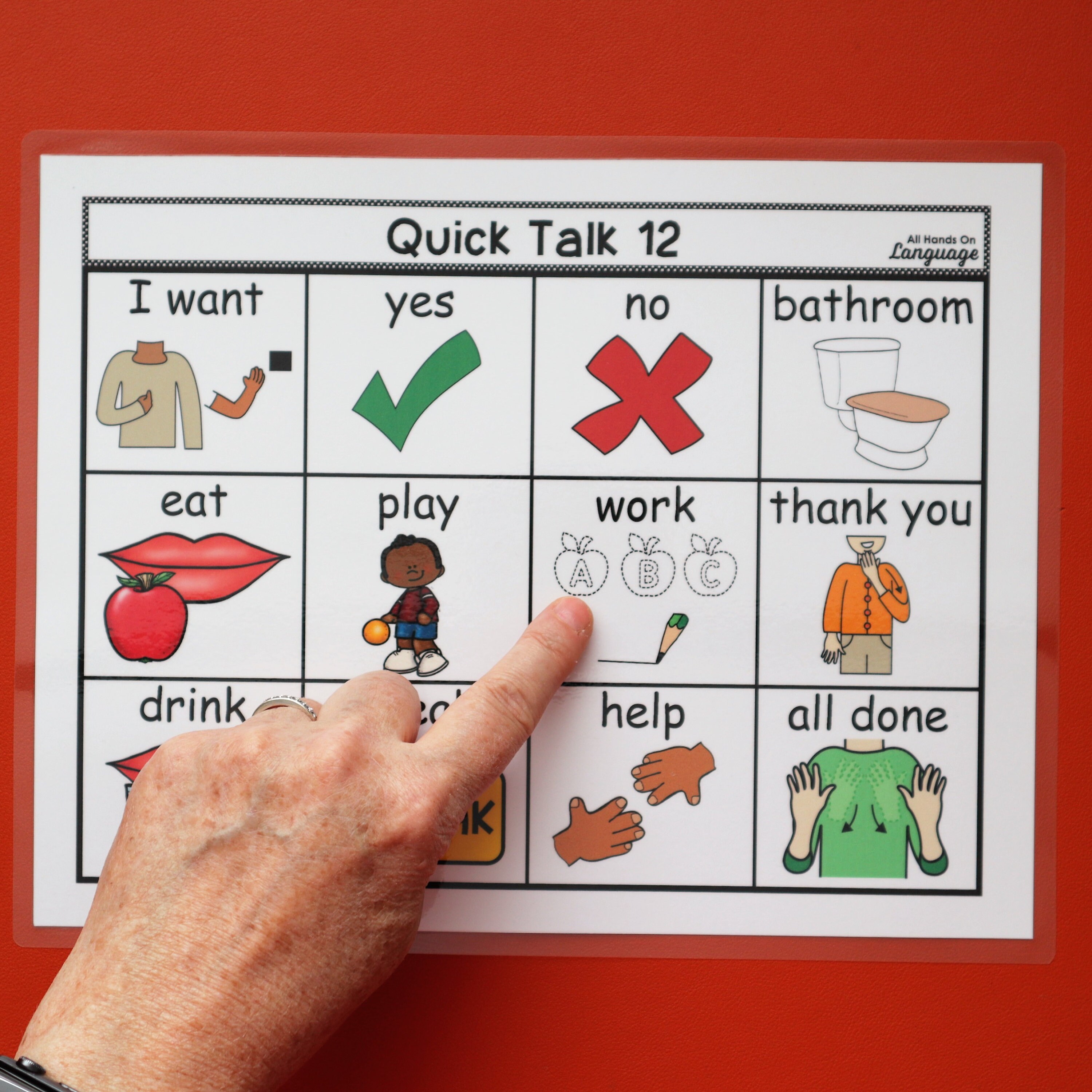 DIGITAL Communication Board Quick Talk 12 Color Coded Words Etsy