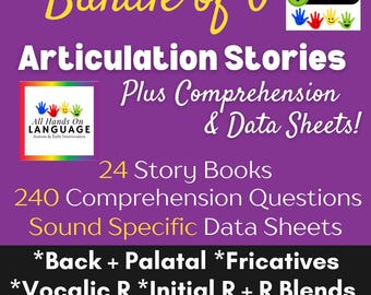 Articulation Stories Bundle: Speech Therapy, Comprehension (PDF Printable)