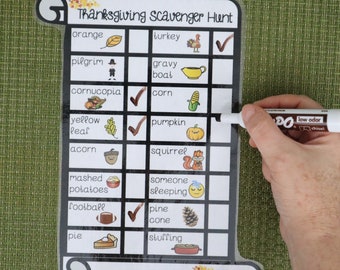 Thanksgiving Scavenger Hunt Game, Fun for the Whole Family! Find Items Around the House, Office, Classroom, Movie! PDF Printable