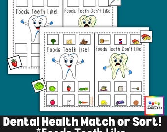 Dental Health Food Sort Activity: Teeth Like vs Don't Like (Printable PDF)