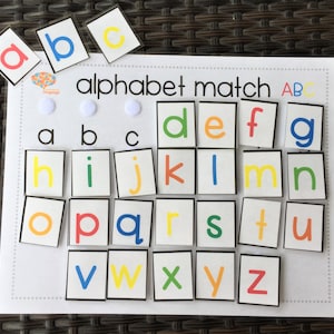 Lowercase Alphabet Matching Activity, Match the Colorful Letters to ...