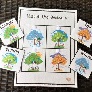 Four Seasons Matching Activity Preschool STEM Earth Science | Etsy