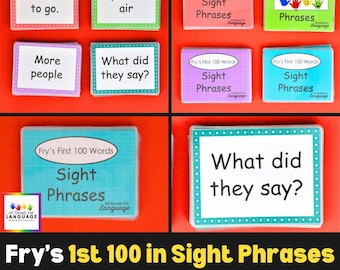 Tarjetas de Fry con las primeras 100 palabras visuales en frases (PDF imprimible)