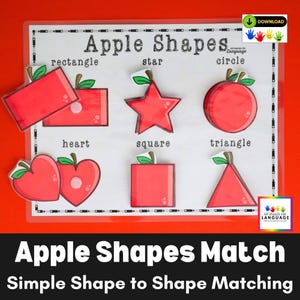 Apple Shapes Matching Activity: Preschool Printable (PDF)