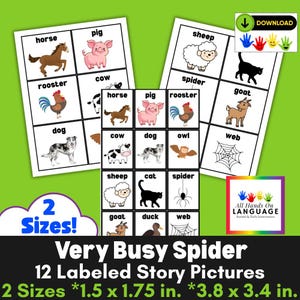 The Very Busy Spider Story Matching Cards: Autism Learning Materials (PDF Download)