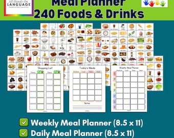 Interactive Meal Planner Kit: Visual Schedule with 240 Food Cards (Printable PDF)