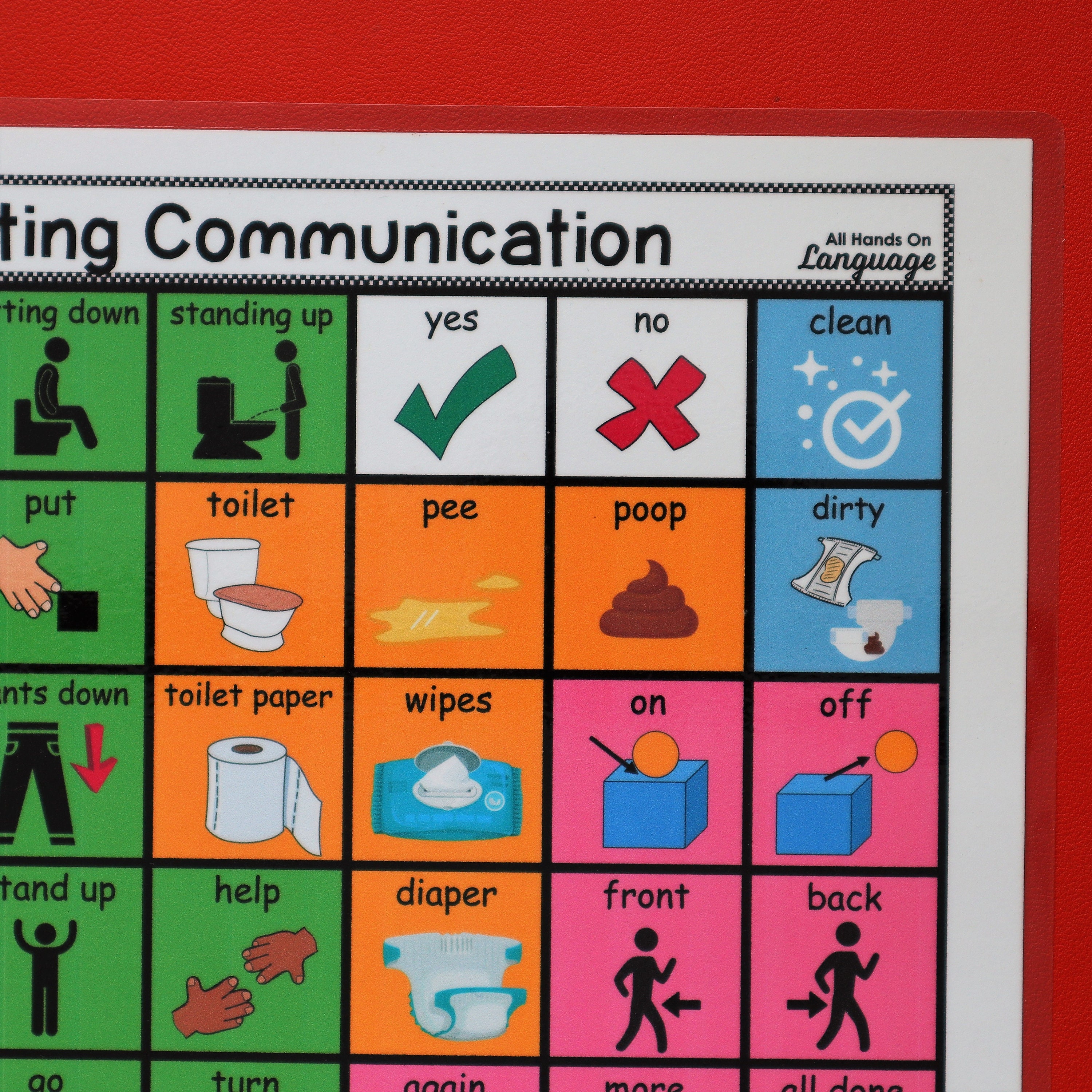 Toileting Communication Board 35 Color Coded Words Etsy Canada