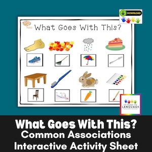 What Goes With This? Association Matching Activity, Preschool and Autism PDF Printable