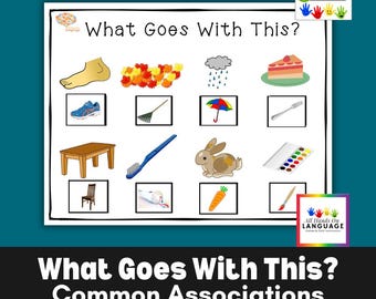 What Goes With This? Association Matching Activity, Preschool and Autism PDF Printable