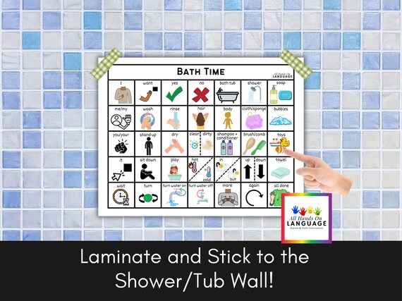 Communication Board For Adults Buy My Bath Time Routine Cards 12 PECS ...