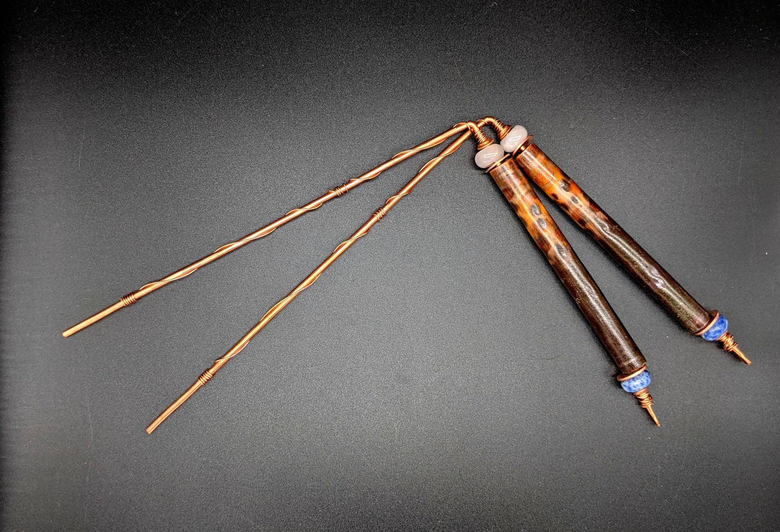 Reclaimed Copper Dowsing Rods with Sodalite and Rose Quartz Etsy