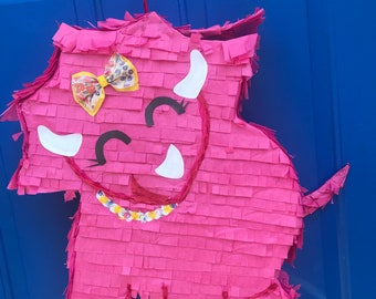 Dinosaur Pink Piñata, Pink Triceratops Pinata, Dinosaur Birthday Decoration