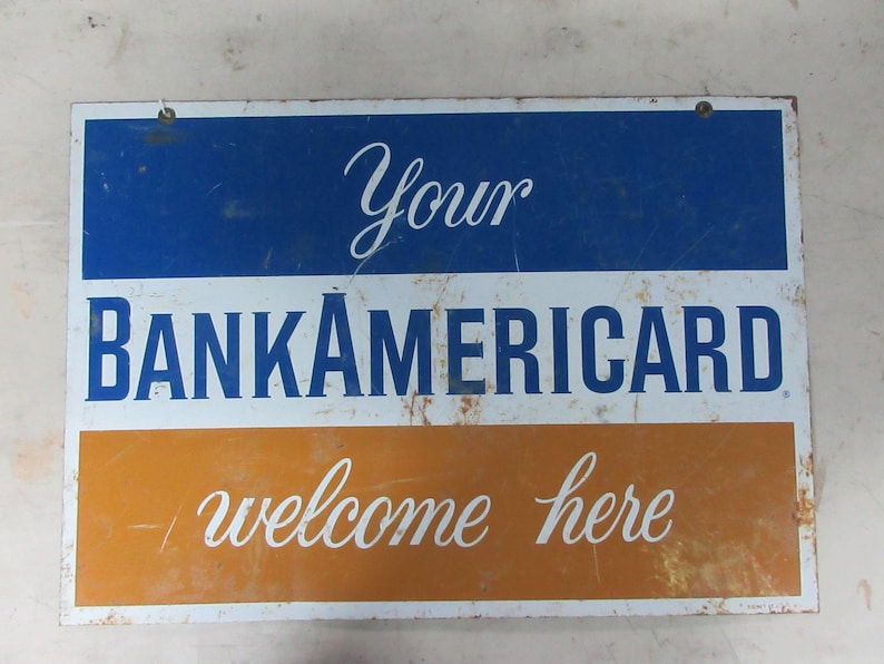 Bank Americard Metal Sign - Etsy