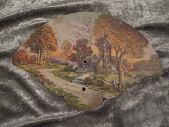 Vintage Funeral Advertisement Fan Etsy