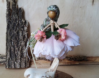 Duchess peony flower fairy / one of a kind collectible flower fairy dolls/ gifts for her