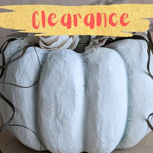 White heirloom hand painted pumpkin / Thanksgiving neutral decor / Fall tabletop