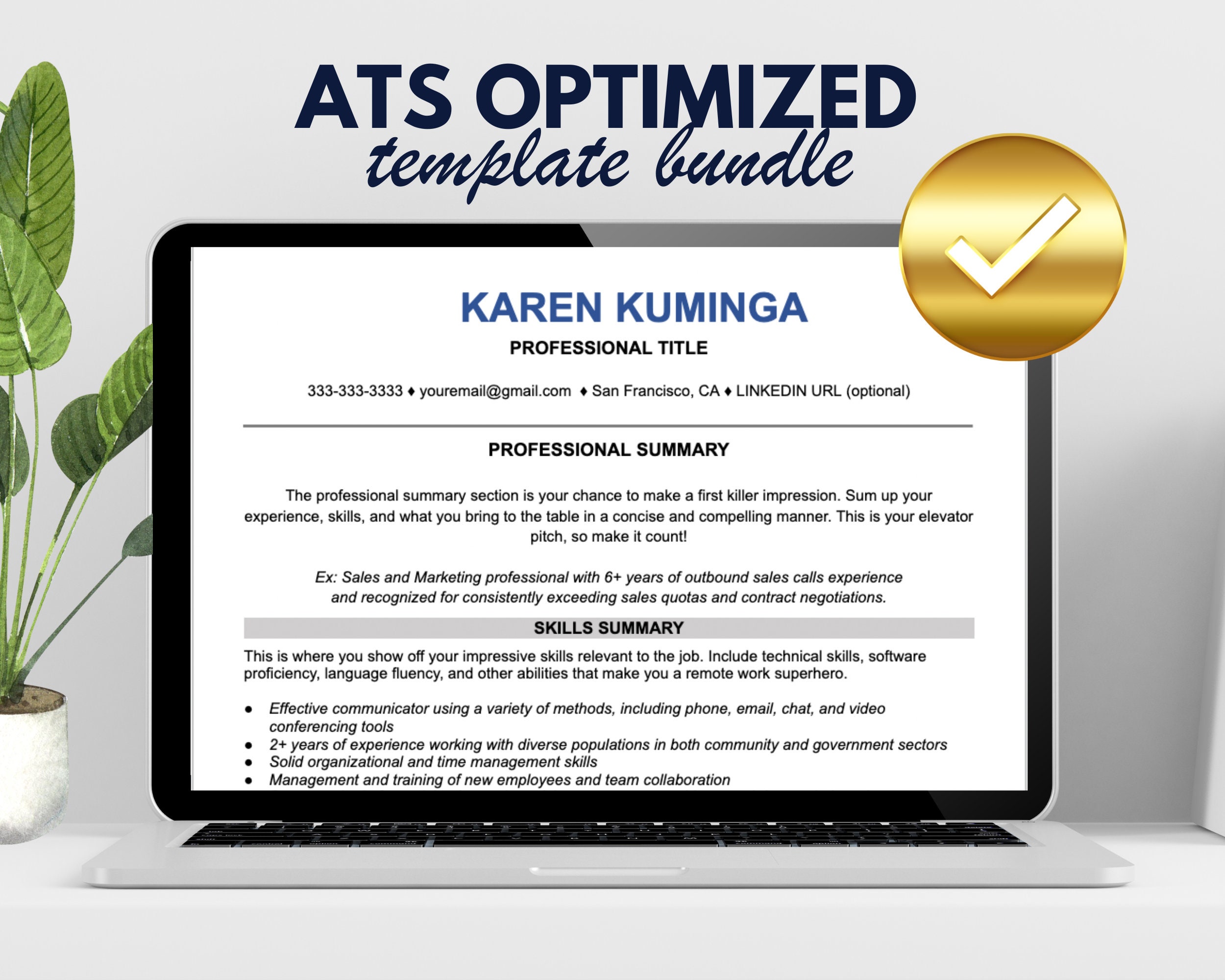 ATS Resume Template Resume ATS - Il Fullxfull.5069618605 A0i4