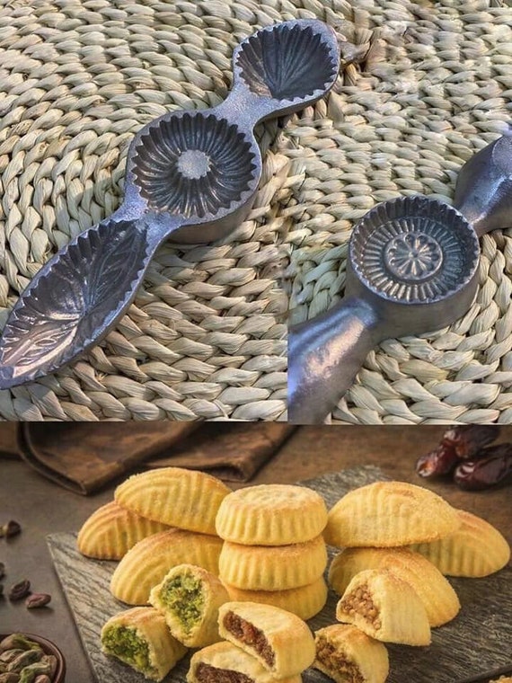 2X Maamoul Metal Mold Hand Craved Cookie Moulds 3 Shapes Recyclable Mold Dates 3 Etsy