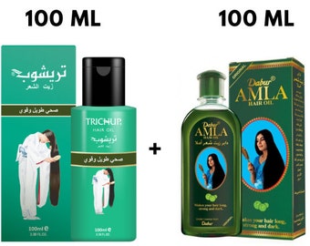 DABUR AMLA Hair Oil Original 100ML+ Trichup Healthy, Long & Strong Hair Oil 100ML  زيت شعر املا + زيت تريشوب