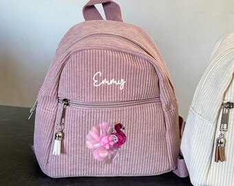 Old Pink Corduroy backpack, Kindergarten, small school bag, nursery bag, small children's bag, satchel